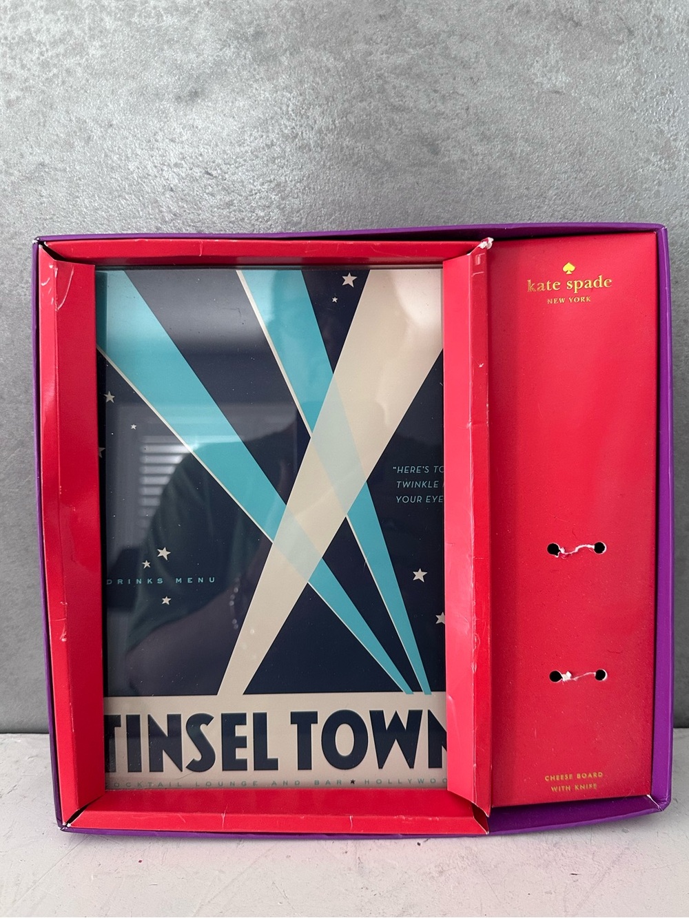 KATE SPADE TINSEL TOWN BAR CHEESE BOARD NO KNIFE NEW
